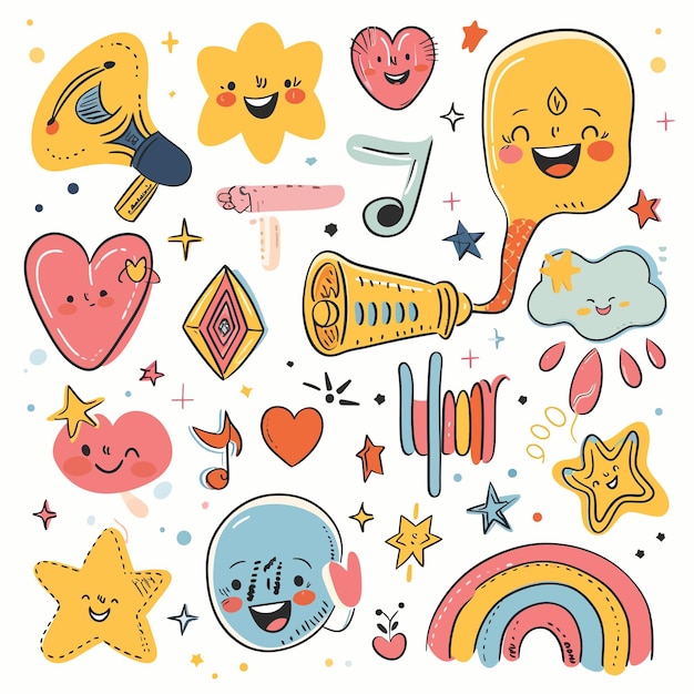 Vector kawaii stickers