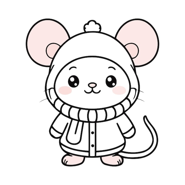 Kawaii stijl schattige dieren vectorillustratie voor kinderen