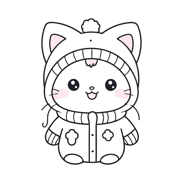 Kawaii Style Cute Animal Vector Illustration for Kids