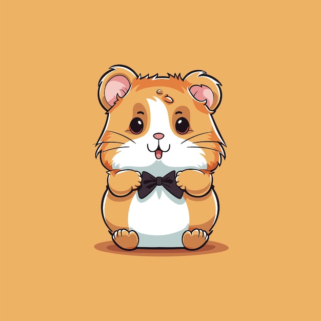 Kawaii Style Cute Hamster Vector Illustration