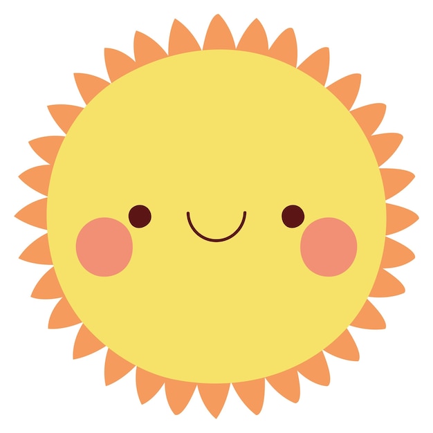 Vector kawaii sun design