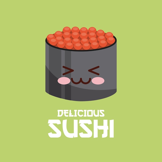 Значок kawaii sushi