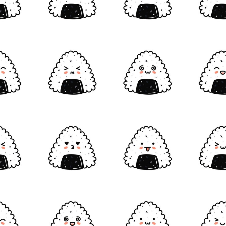 Vector かわいい寿司イラスト ベクトル フラット手描かれたシームレス パターン