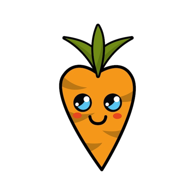 kawaii thinking carrot vegetable icon