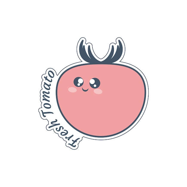 Vector kawaii tomato sticker