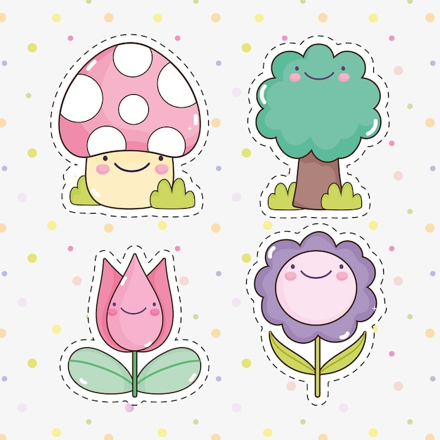 Vector kawaii tuin sticker