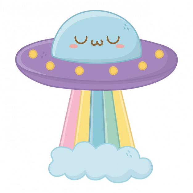 Kawaii van ufo cartoon