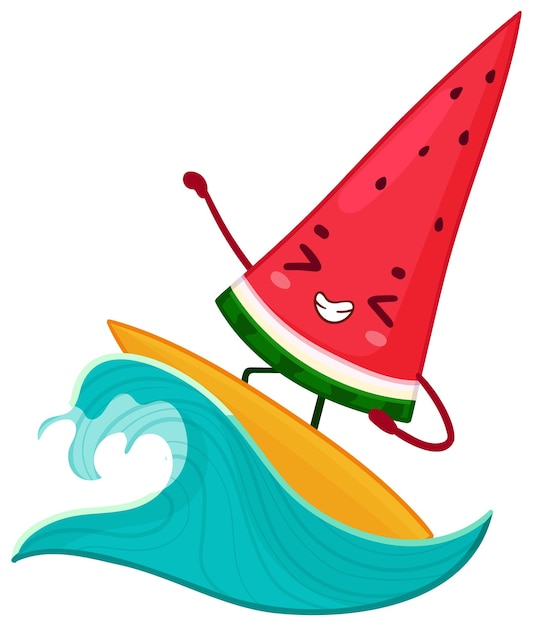 Vector kawaii watermelon character summer sticker