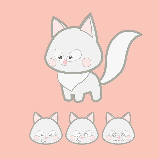 Kawaii witte kat