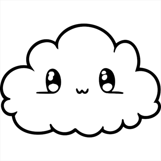 Vector kawaii wolk kleurplaat