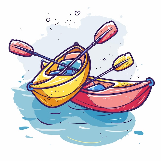 Vector kayak or canoe boats