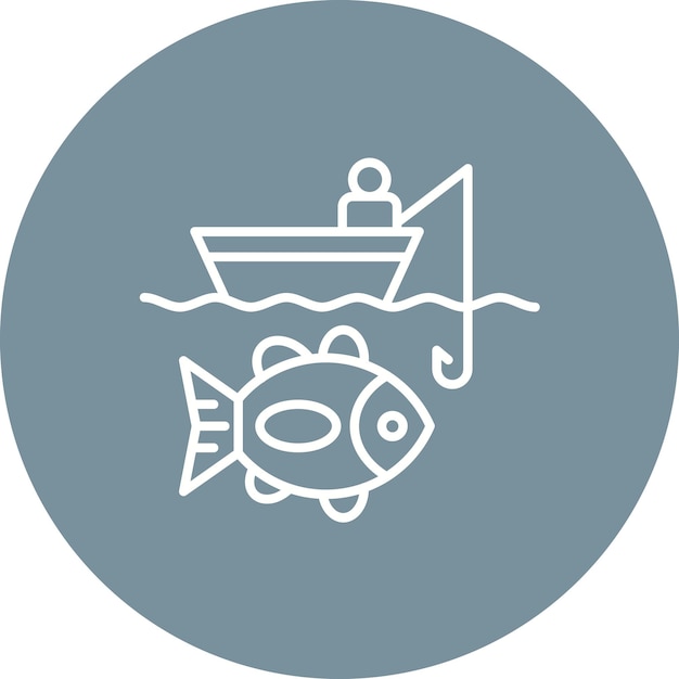 Kayak fishing icon vector image can be used for fishing