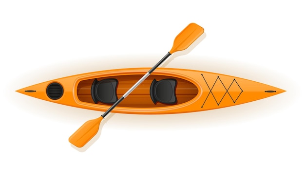 Vector kayak from plastic for fishing and tourism vector illustration isolated on white background