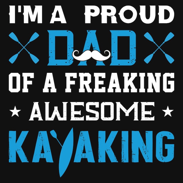 Disegno della maglietta del papà di kayak