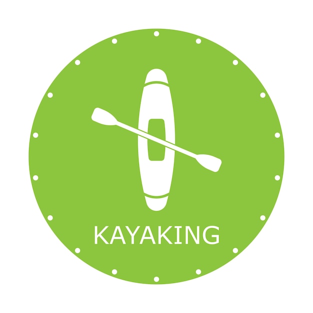 Kayaking icon vector