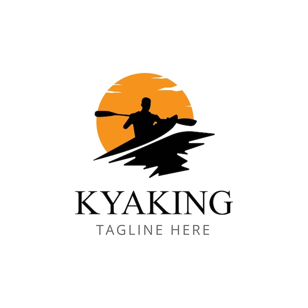 Vector kayaking sport logo ontwerp sjabloon