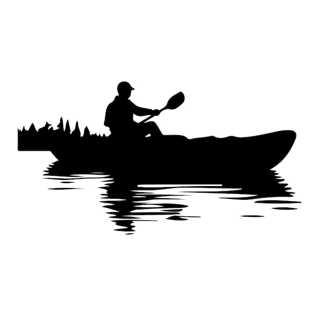 Vector kayaking vector silhouette illustration