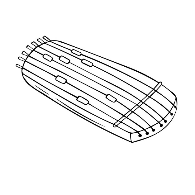 Vector kazachs traditioneel volksmuziekinstrument zhetygen vectorillustratie