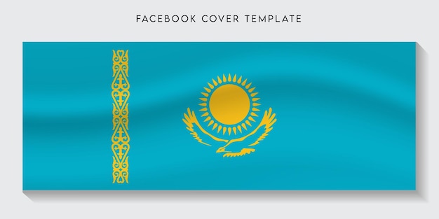 Kazachstan land vlag facebook dekking achtergrond