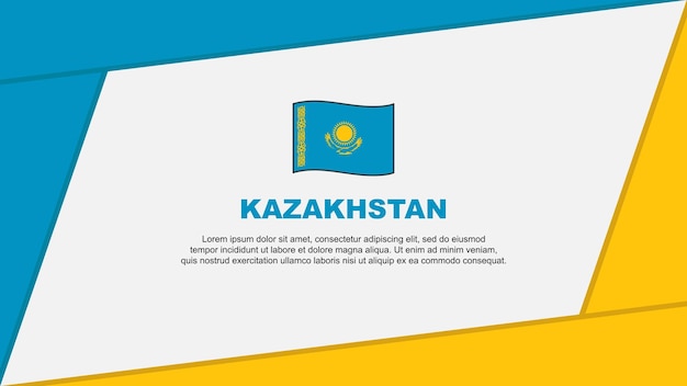 Kazakhstan Flag Abstract Background Design Template Kazakhstan Independence Day Banner Cartoon Vector Illustration Kazakhstan Cartoon