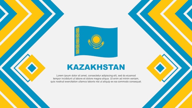 Вектор Флаг казахстана абстрактный дизайн фона шаблон день независимости казахстана баннер обои векторная иллюстрация казахстанский дизайн