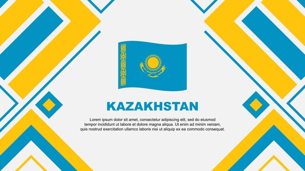 Kazakhstan Flag Abstract Background Design Template Kazakhstan Independence Day Banner Wallpaper Vector Illustration Kazakhstan Flag