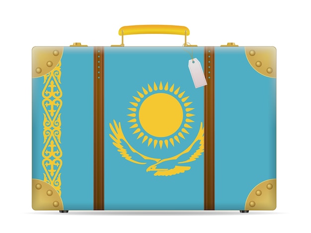 Kazakhstan flag travel suitcase