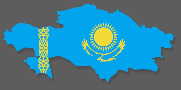 Kazakhstan map on gray background