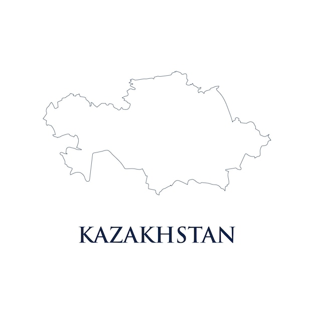 Kazakhstan map icon Europe outline logo design illustration