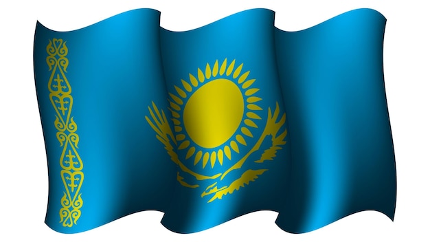 kazakhstan waving flag design vector illustration