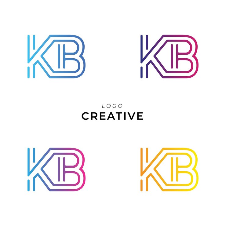 KB Creative Latter Logo Design Custom Branding Logo Creative Logo Design Vector illustration