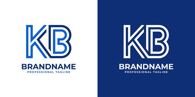 Kb letter line monogram logo geschikt voor zaken met de initialen kb of bk