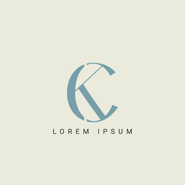 KC-alfabet en CK-illustratie monogram vector logo sjabloon