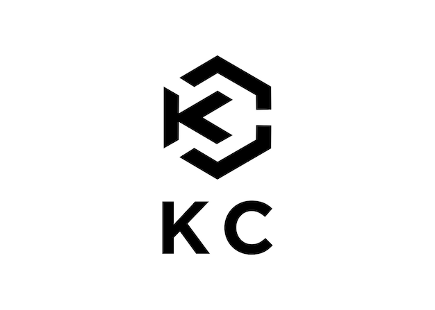 векторная иллюстрация дизайна логотипа kc