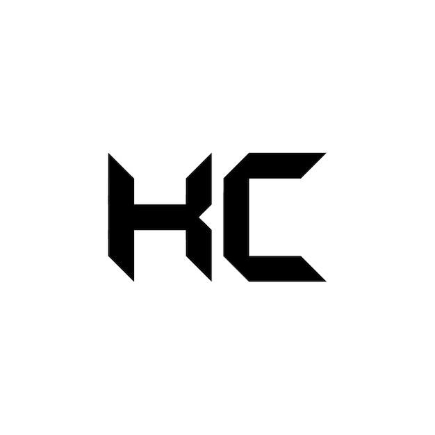 KCモノグラムロゴデザイン文字テキスト名シンボルモノクロロゴタイプアルファベット文字シンプルロゴ
