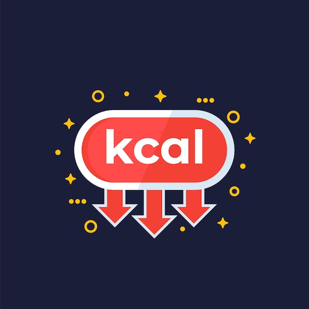 Kcal kilocalorie reducerende vector icon