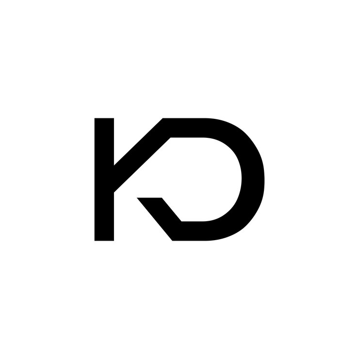 KD 또는 DK 초기 최소 글자 로고 디자인