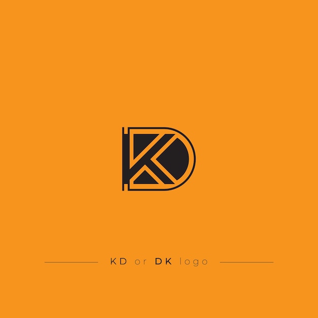 KD or DK letters logo modern and clean