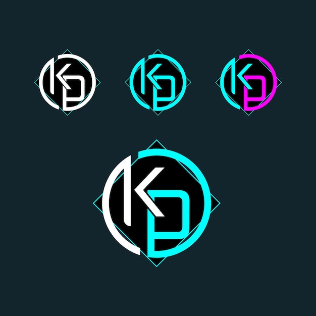Design alla moda del logo della lettera kd dk