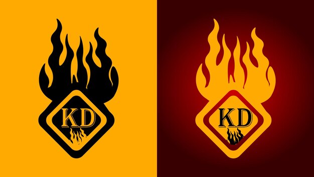 Логотип KD Fire Rectangle Flame