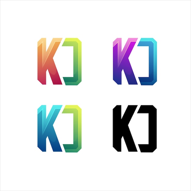 Kd letter logo eerste kleurrijke afbeelding verloop