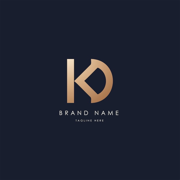 Vector kd vector logo design vector image alphabetic luxury golden style