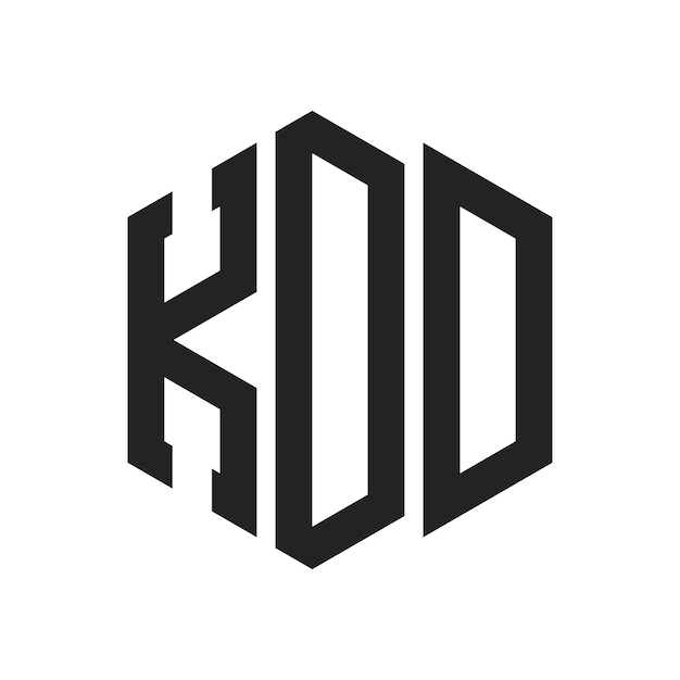 KDD ロゴ デザイン イニシャルレター KDD モノグラム ロゴ ヘクサゴン形