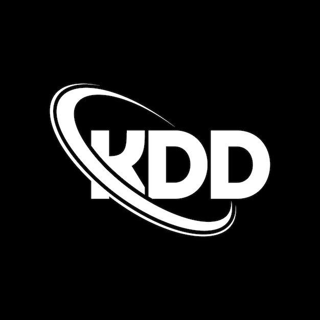 KDD 로고: KDD 문자 KDD 글자 로고 디자인 이니셜 KDD 로그와 원과 대문자 모노그램 로고 KDD 타이포그래피 기술 비즈니스 및 부동산 브랜드