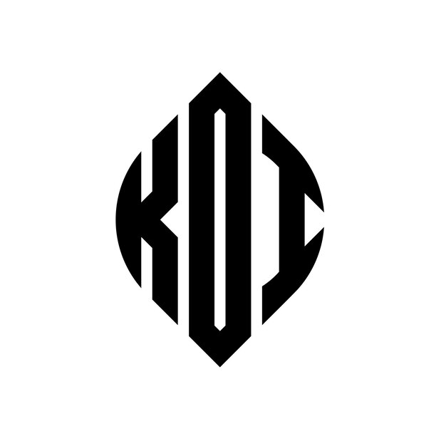 Vettore kdi cerchio lettera logo design con forma di cerchio e ellisse kdi ellisse lettere con stile tipografico le tre iniziali formano un logo cerchio kdi cerchio emblema abstract monogramma lettera mark vettore