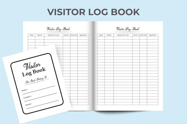 KDP interieur bezoekerslogboek sjabloon Bezoekerstiming tracker notebook interieur Zakelijk doel bezoeker inkomende en uitgaande tracker dagboeksjabloon KDP interieur logboek
