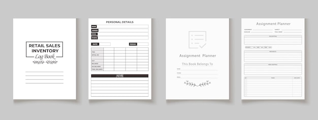 Kdp interieur logboek planner sjabloon