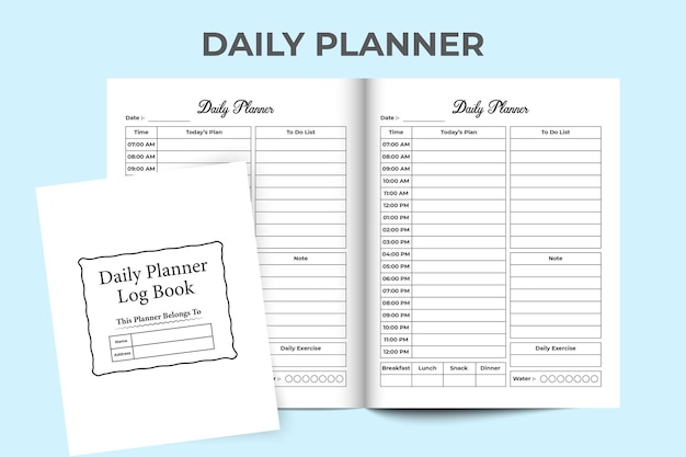 KDP interior daily planner log book. Daily routine planner notebook. Work schedule template. Daily planner journal KDP interior. Task planner log book. KDP interior notebook.