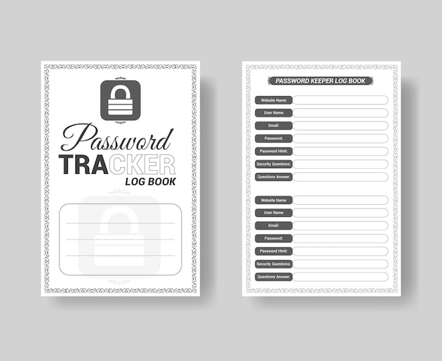 Vector kdp interior password tracker log book