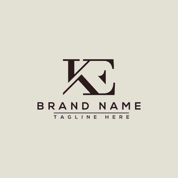 KE ロゴ デザイン テンプレート ベクトル グラフィック ブランド要素。